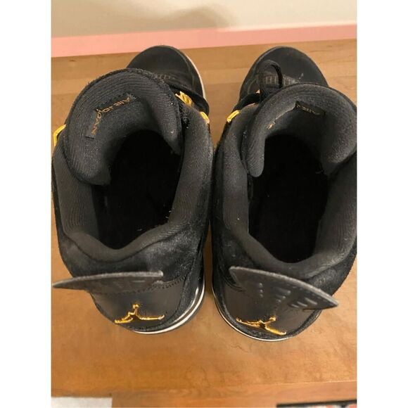 Jordan Nike size 6.5 Youth big kids 4 Retro Royalty (PS) sneakers gold black - Picture 5 of 7